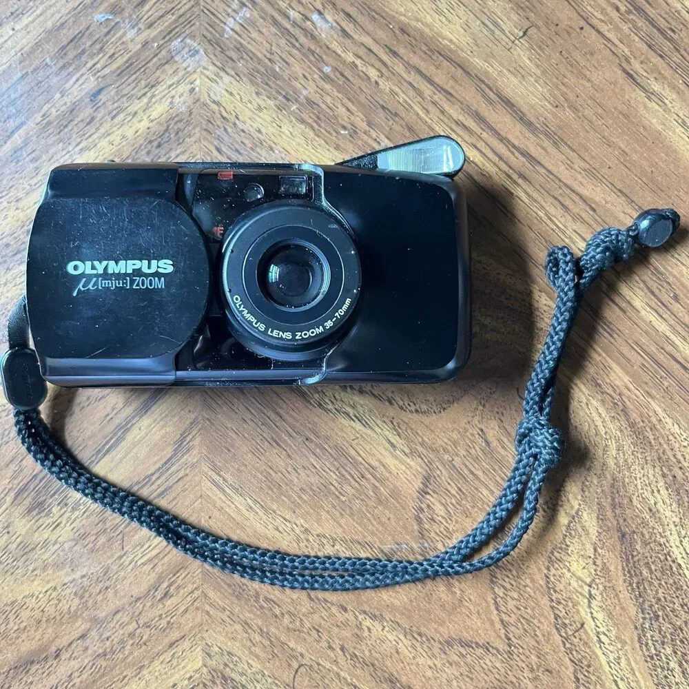 Olympus READ MJU Zoom 35mm Point & Shoot Film Camera, Black Tested
